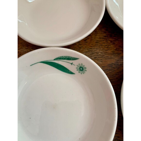 5X Set Homer Laughlin USA Green Field Condiment/Dipping Bowls VTG Caribe Mcnicol - Picture 6 of 10